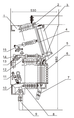 FZN21-12D戶內(nèi)真空負(fù)荷開關(guān)-熔斷器組合電器安裝尺寸4