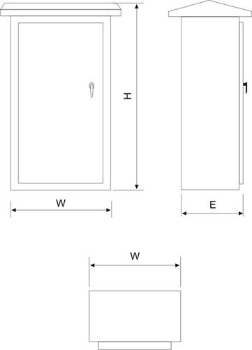 不銹鋼戶外動力柜外形尺寸圖